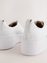 White Forever Comfort® Leather Wedge Platform Trainers - Image 4 of 5