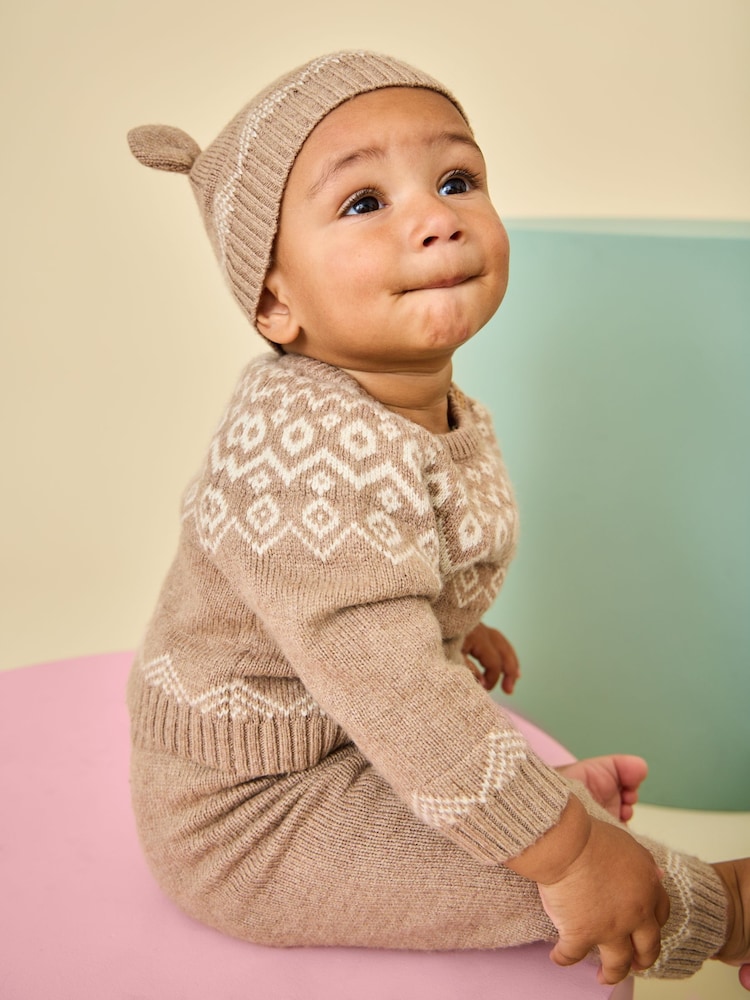 JoJo Maman Bébé 3-Piece Fairisle Knit Set - Image 1 of 1