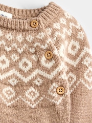 JoJo Maman Bébé Brown Fairisle 3-Piece Fairisle Knit Set - Image 10 of 11