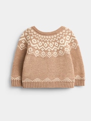 JoJo Maman Bébé Brown Fairisle 3-Piece Fairisle Knit Set - Image 5 of 11
