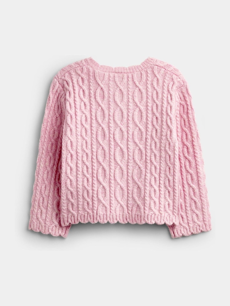 JoJo Maman Bébé Flopsy Embroidered Cable Knit Cardigan - Slika 2 iz 4