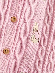 JoJo Maman Bébé Flopsy Embroidered Cable Knit Cardigan - Slika 3 iz 4