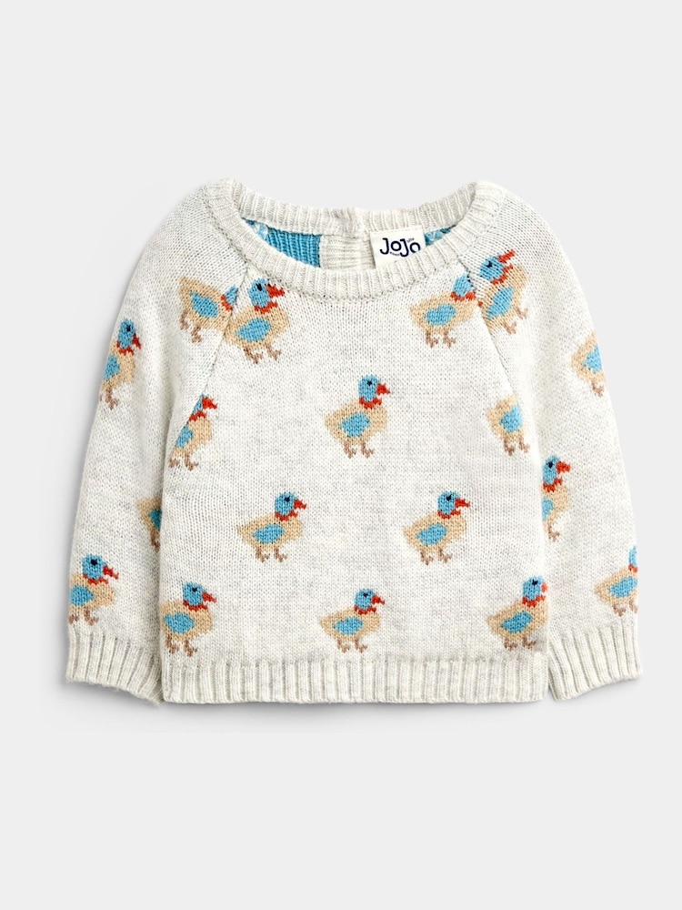 JoJo Maman Bébé Blue Duck Knitted Jumper & Leggings Set - Image 2 of 7 JoJo Maman Bébé Blue Duck Knitted Jumper & Leggings Set - Image 2 of 7