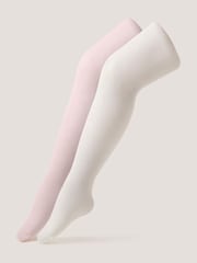 Monsoon Pink Lace Tights 2-Pack - Image 1 of 3