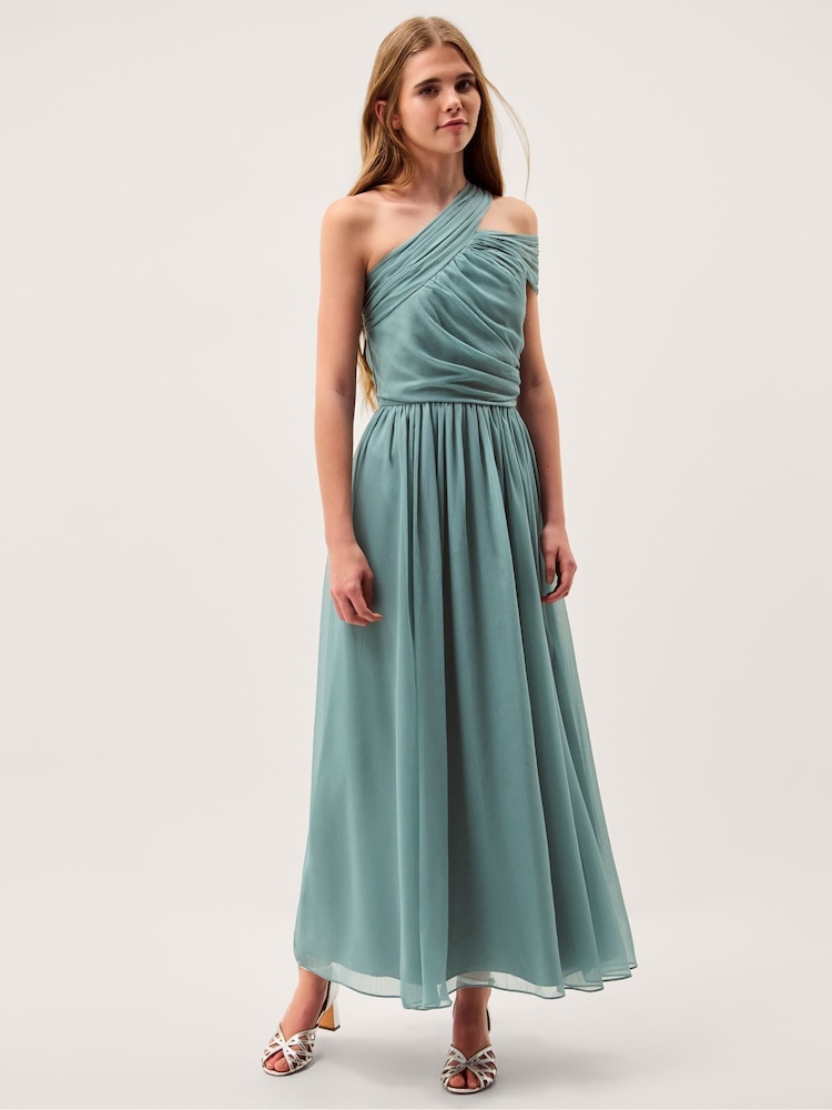 أخضر - فستان حفلات من التول بتصميم كتف واحد موديل Arianna من Monsoon - صورة 1 من 4