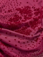 Rouge bordeaux à fleurs - Haut à manches longues en maille froncée FatFace - Image 7 sur 7