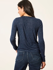Dəniz - FatFace Sparkle Cowl Neck Long Sleeve Top - 7şəkildən 2 şəkil
