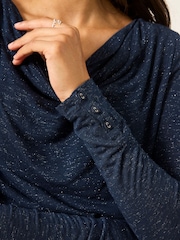 Dəniz - FatFace Sparkle Cowl Neck Long Sleeve Top - 7şəkildən 3 şəkil