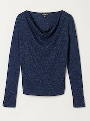 Dəniz - FatFace Sparkle Cowl Neck Long Sleeve Top - 7şəkildən 6 şəkil