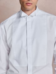 White/Ivory Cotton Rich Textured Occasion Shirt With Bow Tie and Cummerbund Set - Image 7 of 7