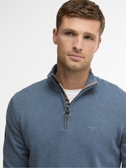 Barbour® Blue Cotton Half Zip Knitted Jumper - Image 4 of 6