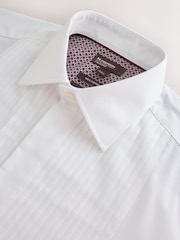 White Slim Fit N. Premium 1 Pleated Formal Shirt With Double Cuff and Cufflink - Image 2 of 9