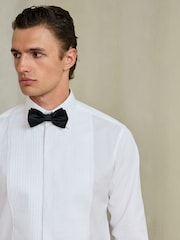 White Slim Fit N. Premium 1 Pleated Formal Shirt With Double Cuff and Cufflink - Image 4 of 9
