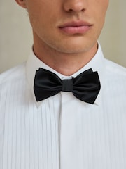 White Slim Fit N. Premium 1 Pleated Formal Shirt With Double Cuff and Cufflink - Image 5 of 9