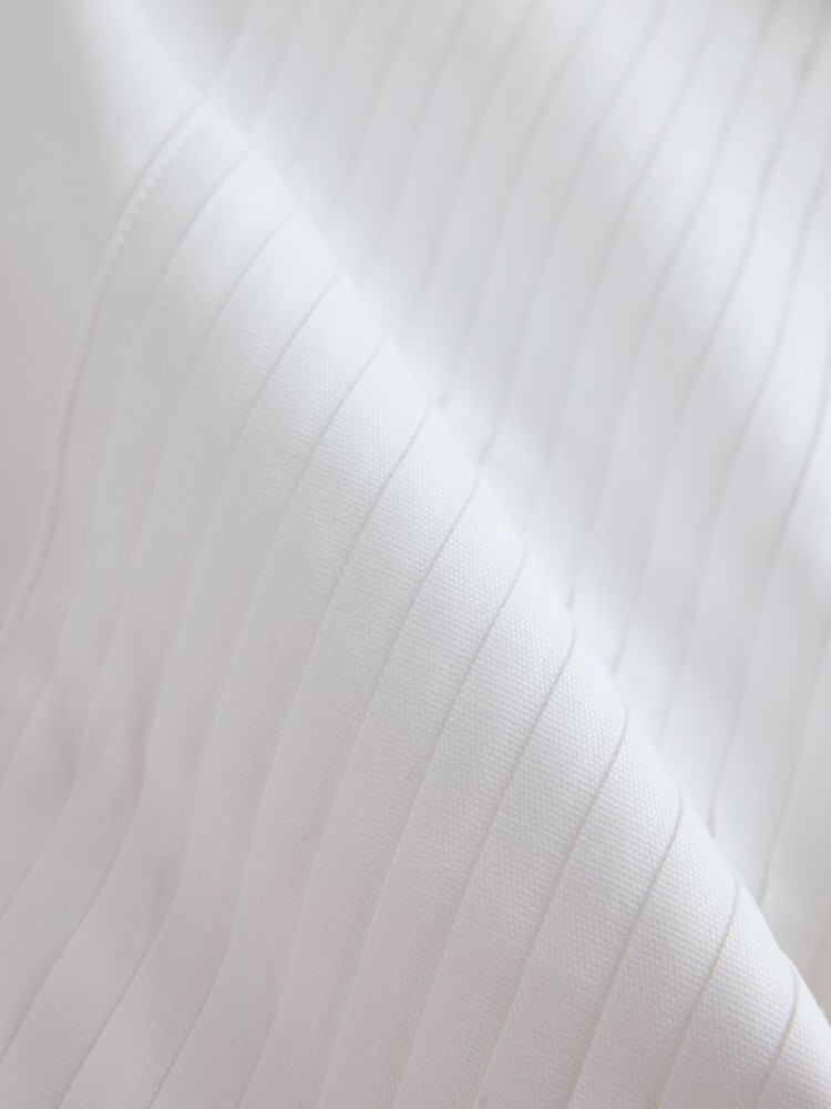 White Slim Fit N. Premium 1 Pleated Formal Shirt With Double Cuff and Cufflink - Image 9 of 9