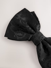 White/Black Cotton Rich Textured Occasion Shirt With Bow Tie and Cummerbund Set - Image 14 of 15