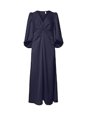 Y.A.S Blue Half Sleeve Ruched Maxi Dress - Image 1 of 2
