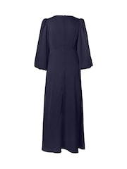 Y.A.S Blue Half Sleeve Ruched Maxi Dress - Image 2 of 2