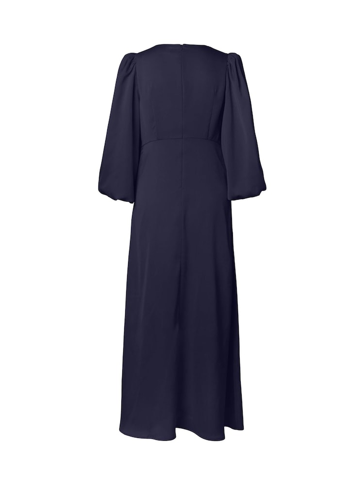 Y.A.S Blue Half Sleeve Ruched Maxi Dress - Image 2 of 2