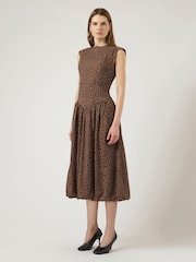 Y.A.S Brown Bubble Hem Maxi Dress - Image 3 of 6