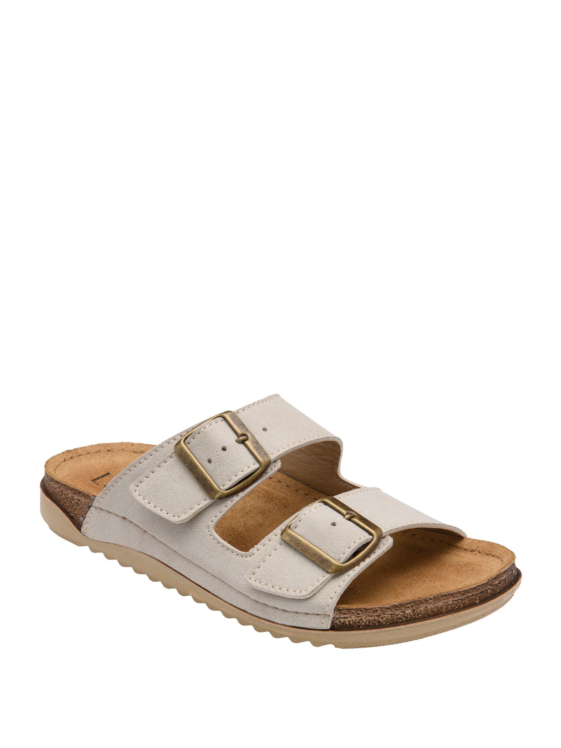 Lotus Women's White Flat Mule Sandals