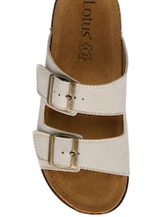 Lotus White Flat Mule Sandals - Image 4 of 4