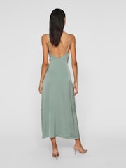 VILA Green Satin Cowl Strap Ankle Dress - Image 2 of 6