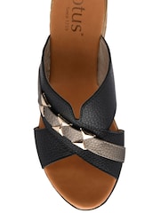 Lotus Black Wedge Mule Sandals - Image 4 of 4