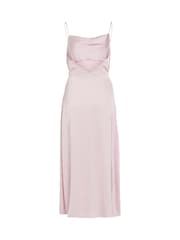 VILA Pink Satin Cowl Strap Ankle Dress - Image 3 of 3