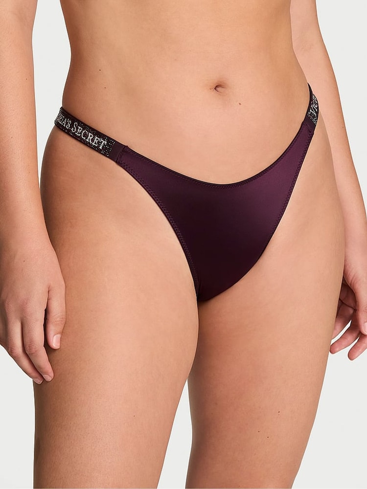 Victoria's Secret Winter Wine Red Brazilian Shine Strap Knickers - Image 1 of 2 Victoria's Secret Winter Wine Red Brazilian Shine Strap Knickers - Image 1 of 2