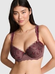 Victoria's Secret Pink Rose Brown Push Up Cute But Dangerous Embroidery Bra - Image 2 of 4