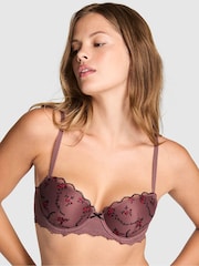 Victoria's Secret Pink Rose Brown Lightly Lined Cute But Dangerous Embroidery Bra - Image 1 of 2