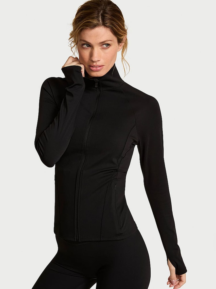 Victoria's Secret Black Elevate™ Full Zip Jacket - Image 1 of 3
