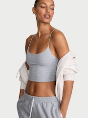 Victoria's Secret Medium Heather Grey Cotton Cropped Cami Top - Image 1 of 2