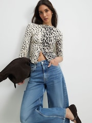 River Island Leopard Print Animal Rib Cardigan - სურათი 1 4-დან