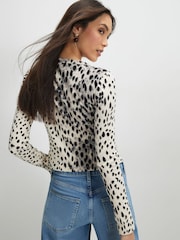 River Island Leopard Print Animal Rib Cardigan - სურათი 2 4-დან