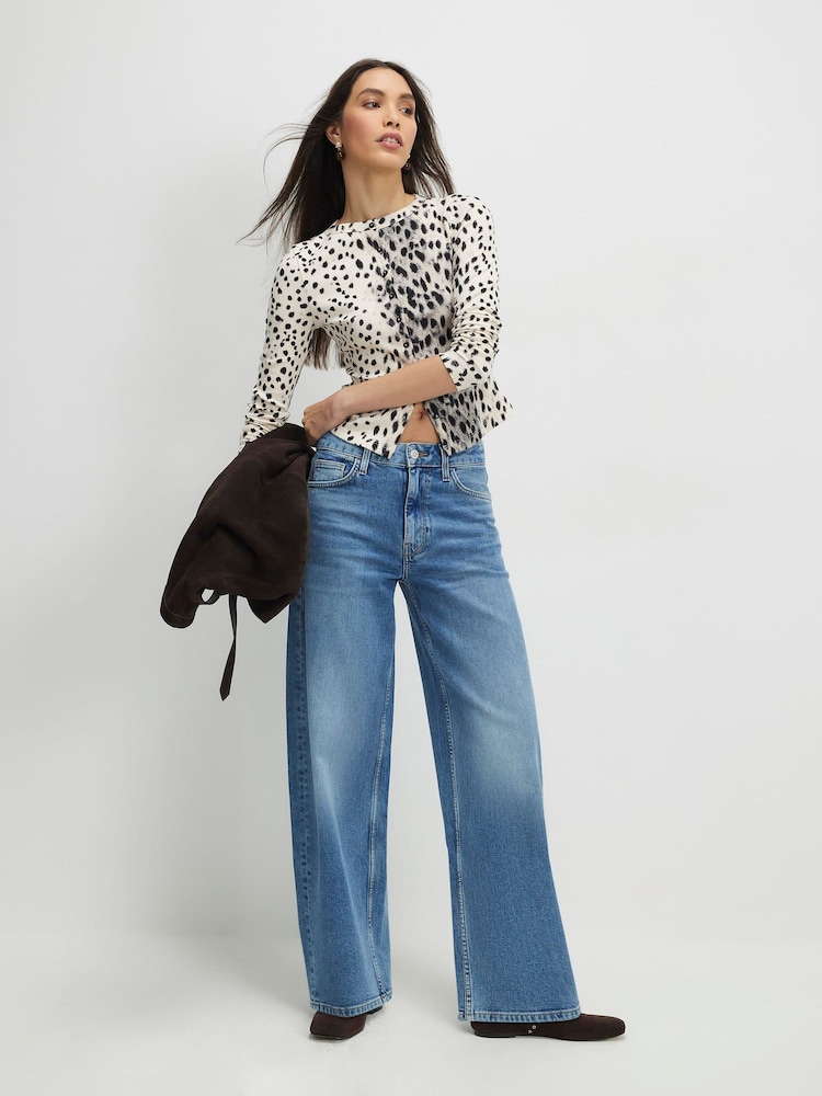 River Island Leopard Print Animal Rib Cardigan - სურათი 4 4-დან