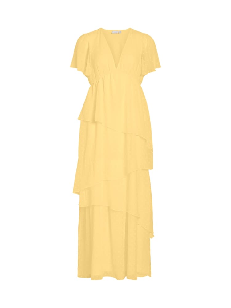 VILA Dobby Chiffon Short Sleeve Ankle Length Tiered Dress - Bild 1 von 2