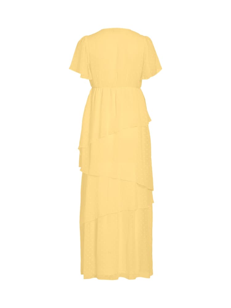 VILA Dobby Chiffon Short Sleeve Ankle Length Tiered Dress - Bild 2 von 2