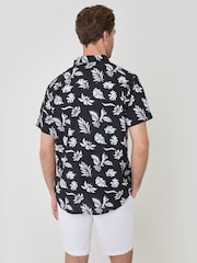 Threadbare Black Button Down Collar Short Sleeve Shirt - Image 3 of 5