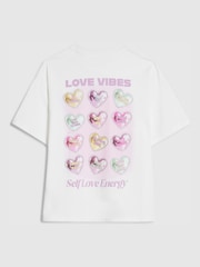 River Island White Valentines Love Vibes T-Shirt - Image 1 of 4
