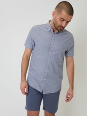 Threadbare Blue Grey Short Sleeve Shirt - Image 1 of 4