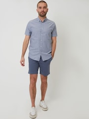 Threadbare Blue Grey Short Sleeve Shirt - Image 3 of 4