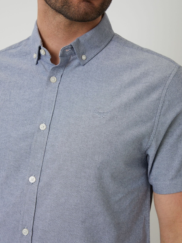 Threadbare Blue Grey Short Sleeve Shirt - Image 4 of 4