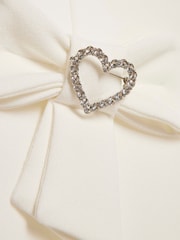 River Island Cream Puff Sleeve Scuba Bow Dress - Image 3 of 4