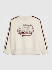 River Island Cream LA Sports Side Stripe Sweatshirt - Image 1 of 4