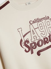 River Island Cream LA Sports Side Stripe Sweatshirt - Image 3 of 4