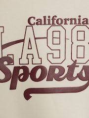 River Island Cream LA Sports Side Stripe Sweatshirt - Image 4 of 4