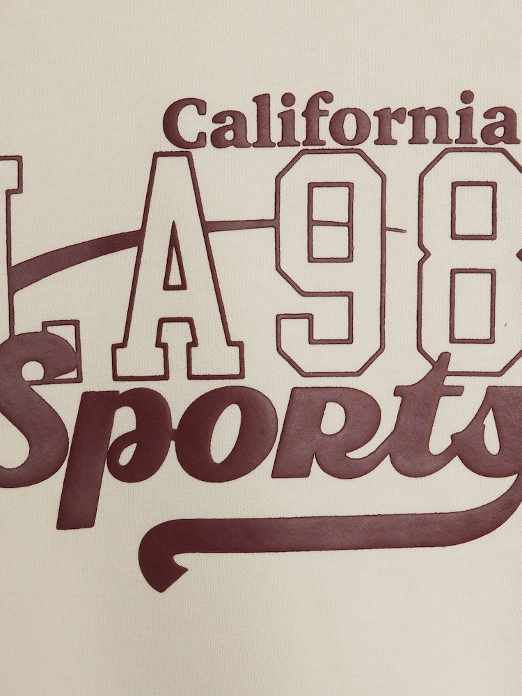 River Island Cream LA Sports Side Stripe Sweatshirt - Image 4 of 4