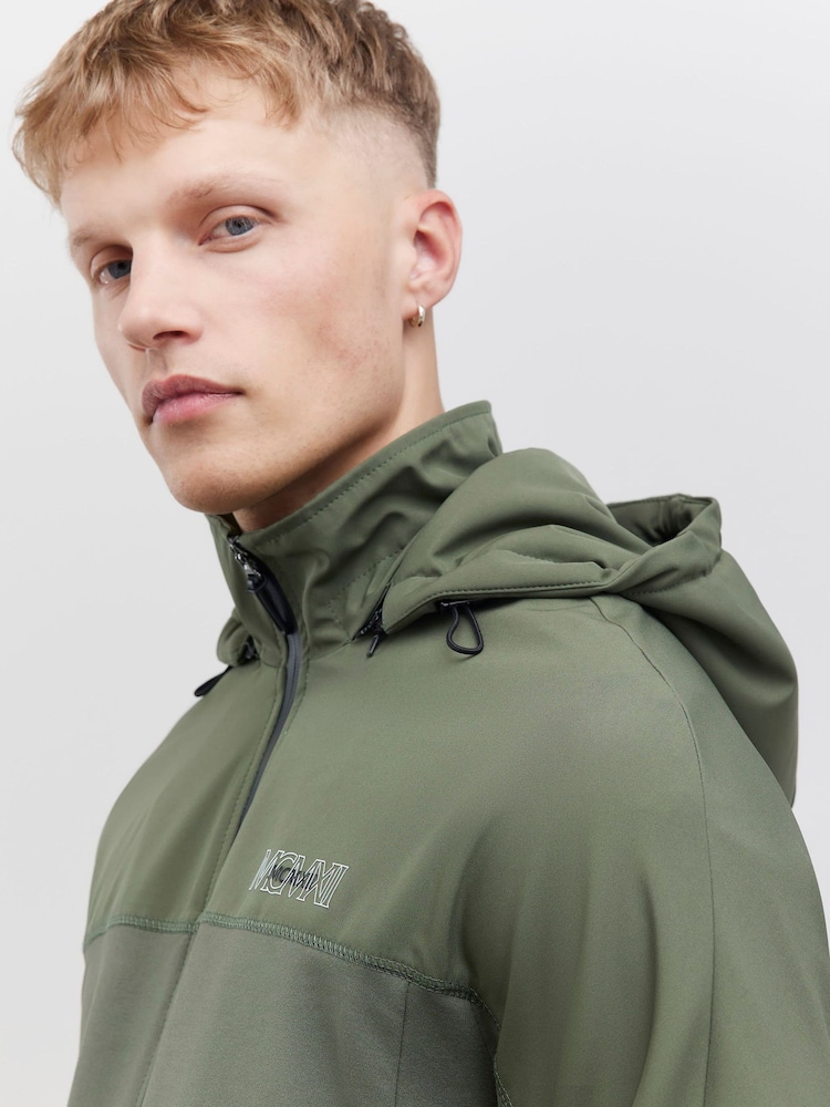 River Island Green Neoprene Hooded Bomber - Image 4 of 4